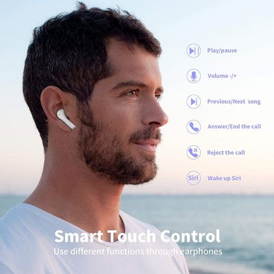 Bluetooth 5,0 auriculares de botón inalámbricos impermeabiliza los auriculares estéreos de TWS en oído