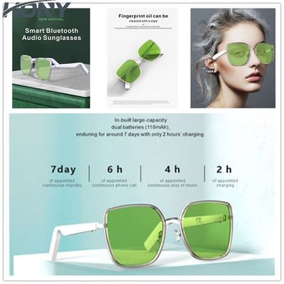 Gafas elegantes 1506 de Bluetooth del verde del Presidente inalámbrico de la música para viajar