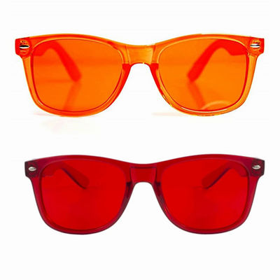Vidrios coloreados gafas de sol plásticas duras de la terapia del color de la lente del marco