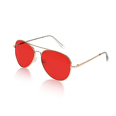 Marco redondo del oro del brazo de las gafas de sol 125m m de la terapia del color rojo UV400