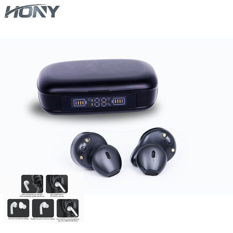 Bluetooth 5,0 auriculares de botón inalámbricos impermeabiliza los auriculares estéreos de TWS en oído